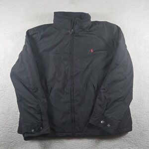 Vintage 90's Polo Ralph Lauren Nylon Black Jacket Size XL With Hood